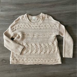 Cable knit crop sweater